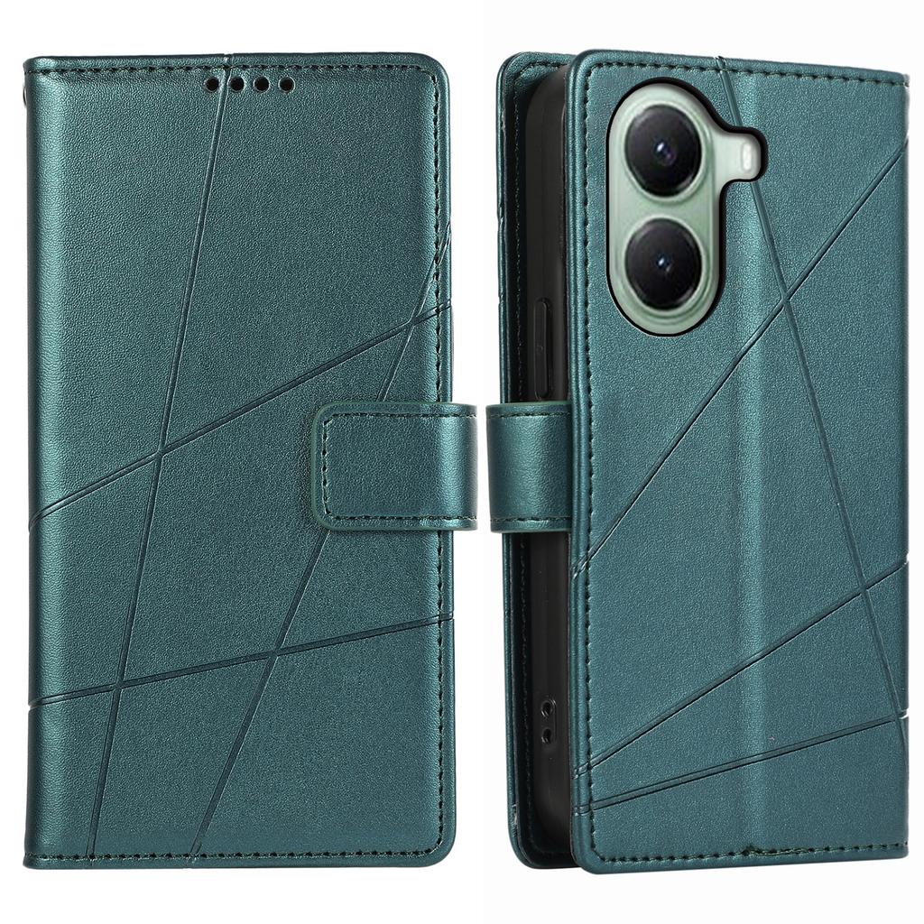 DF-06 For Xiaomi Poco X7 Pro 5G/Redmi Turbo 4 5G Phone Case Line Imprint Leather Wallet Cover