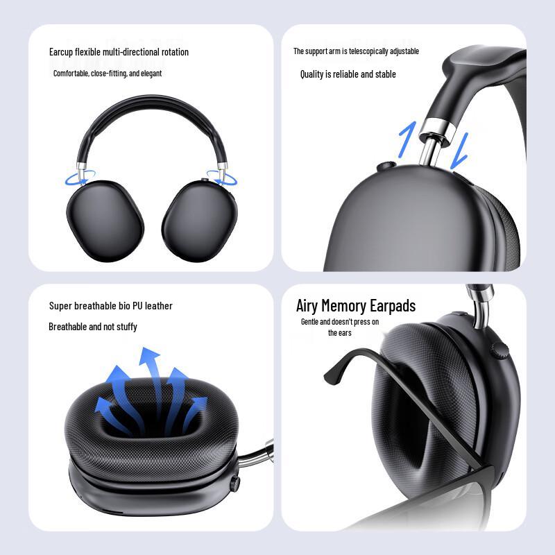 Newman TB750 Active Noise Cancelling Wireless Headphones