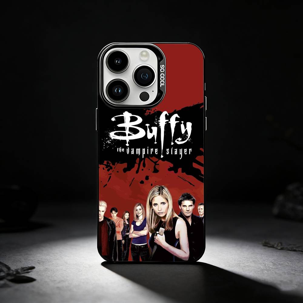 B-Buffy the Vampire Slayer Phone Case For iPhone 17,16,15,14,13,12,11 Plus,Pro Max,XS,Colored silver phone case