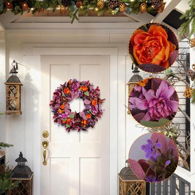 Fall Wreath Autumn Wreaths For Front Door Artificial Christmas Decorations Party Supplies For Holiday Fireplace Window Halloween