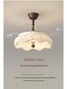 Vintage Song-Style Ceiling Fan Light with Printed Fabric Shade for Bedroom and Dining Room