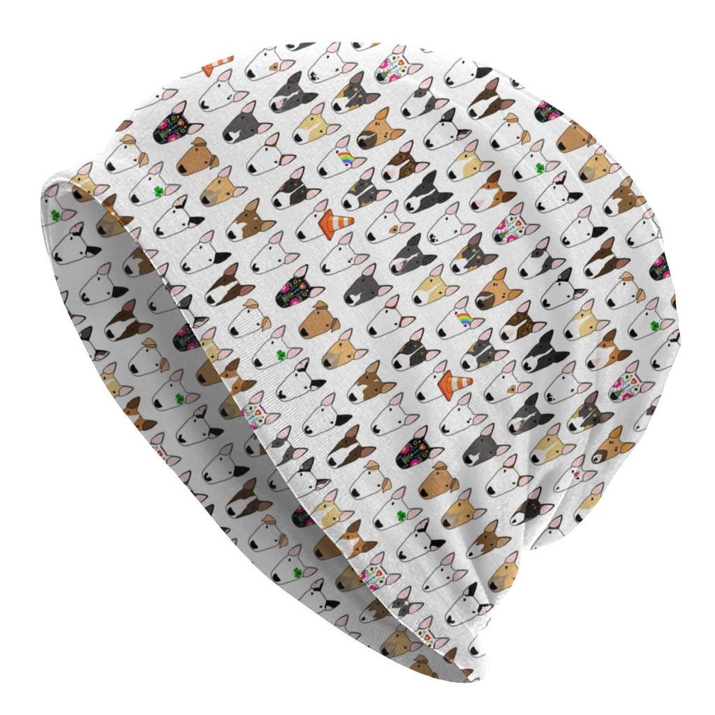 Niestandardowe śpiący Bull Terrier pies luźna czapka typu beanie kobiety unisex zwierząt szczeniak Hip Hop dzianiny Skullies czapki czapki na zimę