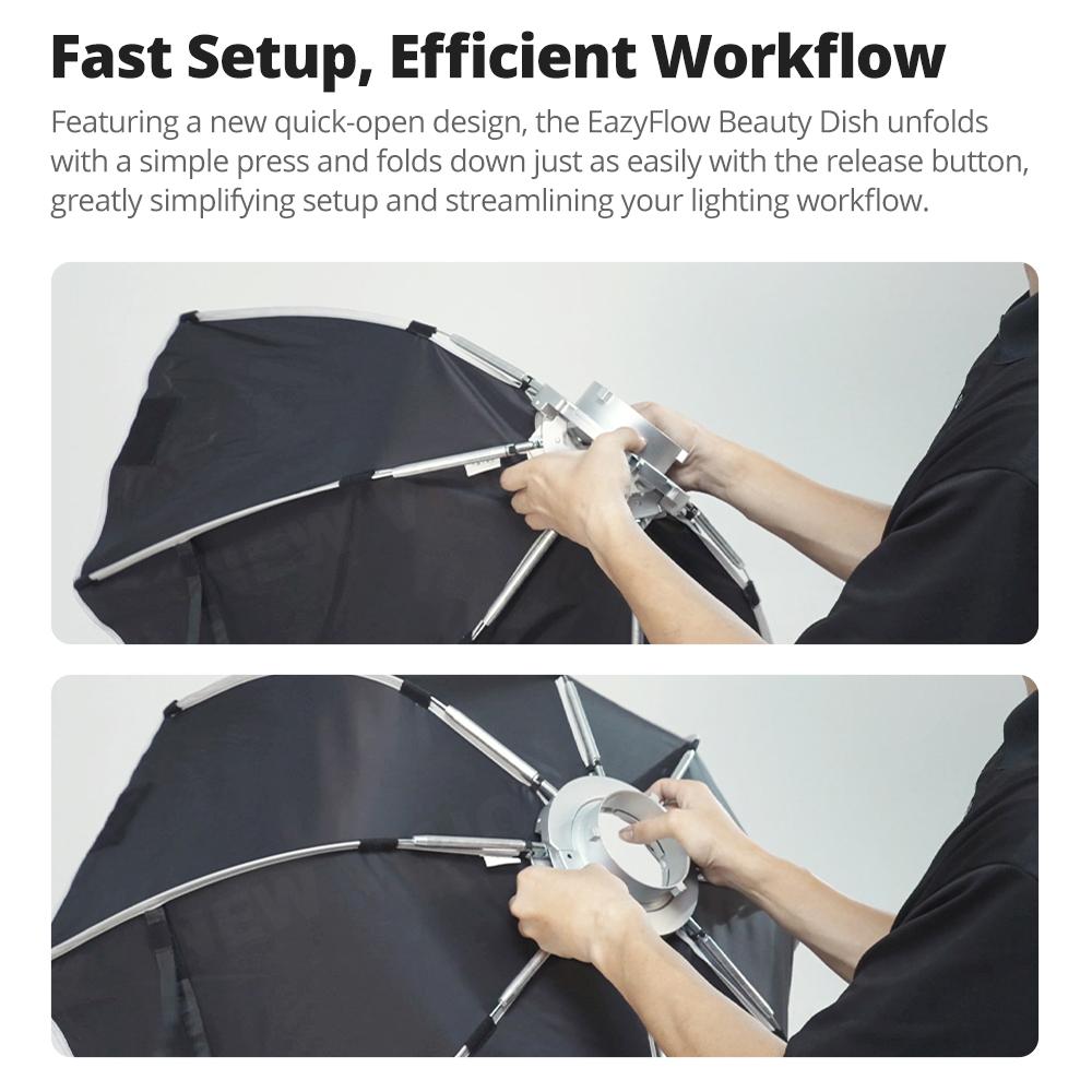 New Godox EazyFlow Beauty Dish 65/85cm Quick-Open Design Bowens Mount for Photography Studio Flash