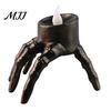 Spooky Home Decor Halloween Skeleton Hand Candle Light, Gothic Creepy Skull Hands Fake LED Prop for Haunted House Table Centerpiece, Entryway, House,