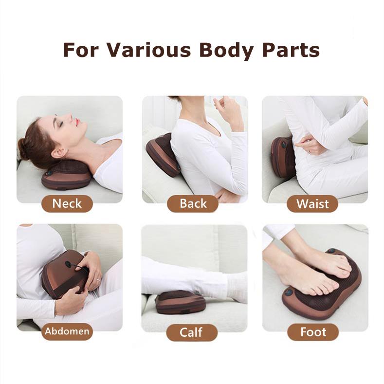 Jinkairui Neck Massage Pillow Kneading Heating Home Car Use