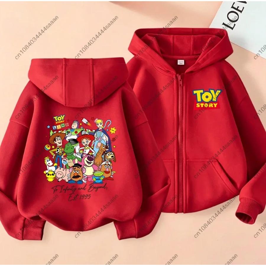 Boys Girls Cartoon Zipper Hooded Jacket Children Outerwear Autumn Grid Print Kids Zip Up Hoodie Front Back Graphic