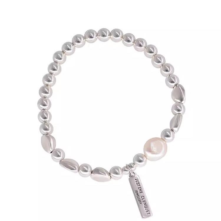 Exquisite Irregular Pearl Bracelet: Light Luxury Elastic Rope Design for Women