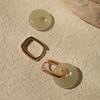 Elegant Imitation An Jade Hoop Earrings For Women New Fashion Temperament Party Huggies Earrings Jewelry Gifts