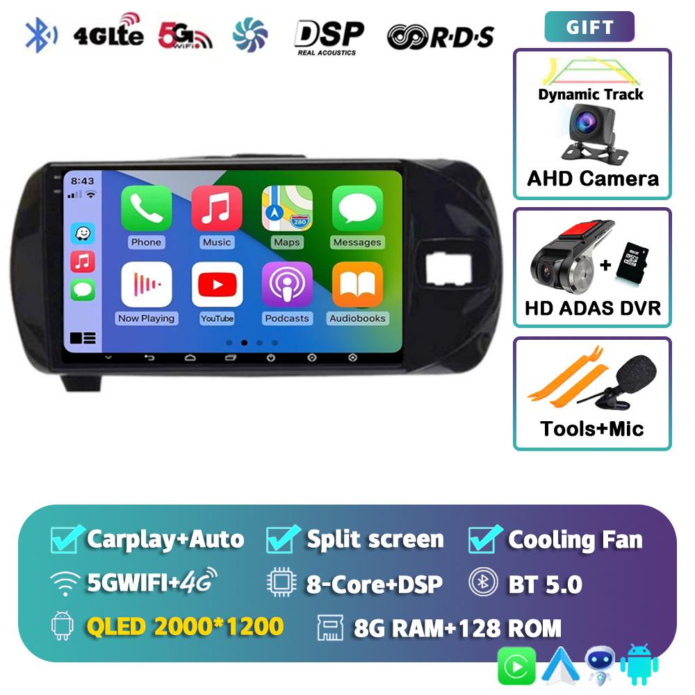 Android 14 Carplay For Toyota Vitz 3 XP130 2014 2015 2016 2017 2018 2019 Car Radio Multimedia Video Player Navigation GPS Stereo