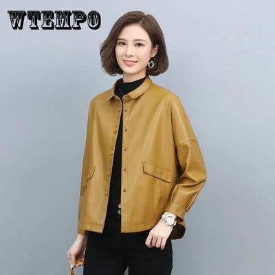 Leather Jacket Women's Short Spring and Autumn Casual Loose All-match Top