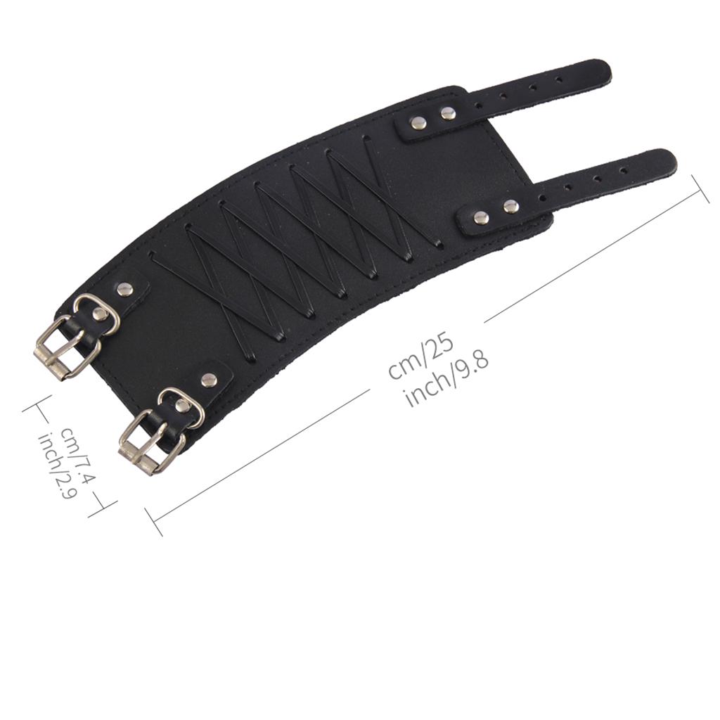 Punk Rock Gothic Leather Wrist Bracer Guards Arm Protector Wristband Brown