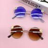 2025 New children's sunglasses round frame flower baby travel sun-shading concave shape wear photo sunglasses fashion