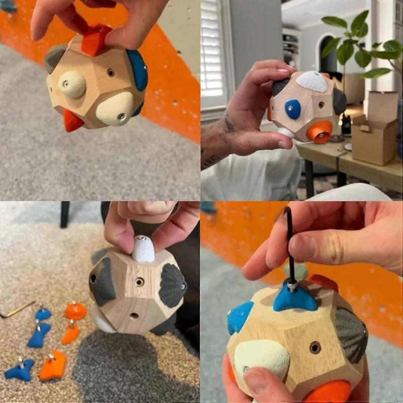 Ručně vyráběný Boulders Block - Míček pro posílení prstů pro lezení, Trenér úchopů pro outdoorové nadšence, Lezce a Nápady na dárky