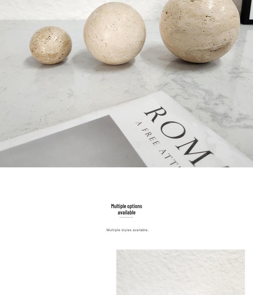 Mramorová kulatá koule - Minimalistická domácí dekorace do obývacího pokoje, na konferenční stolek, do ložnice a ke vchodu