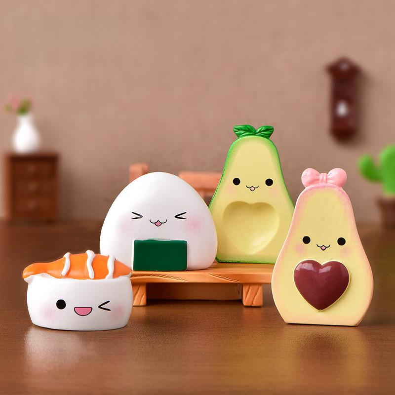 Whimsical Resin Craft Cartoon Characters Adorable Avocado Sushi Miniatures
