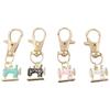 4Pcs Shiny Rhinestone Sewing Machine Keychain Vintage Alloy Jewelry Accessory Rustproof Gift For Birthday Christmas