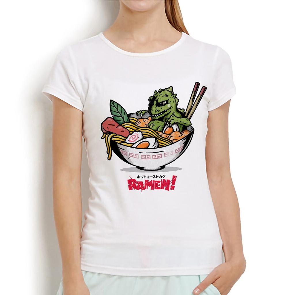 Japan Style Kawaii Kaiju Love Ramen Anime Funny T Shirt Femme White Short Casual Women Kupit Po Nizkim Cenam Ot 357 Rub V Internet Magazine Joom