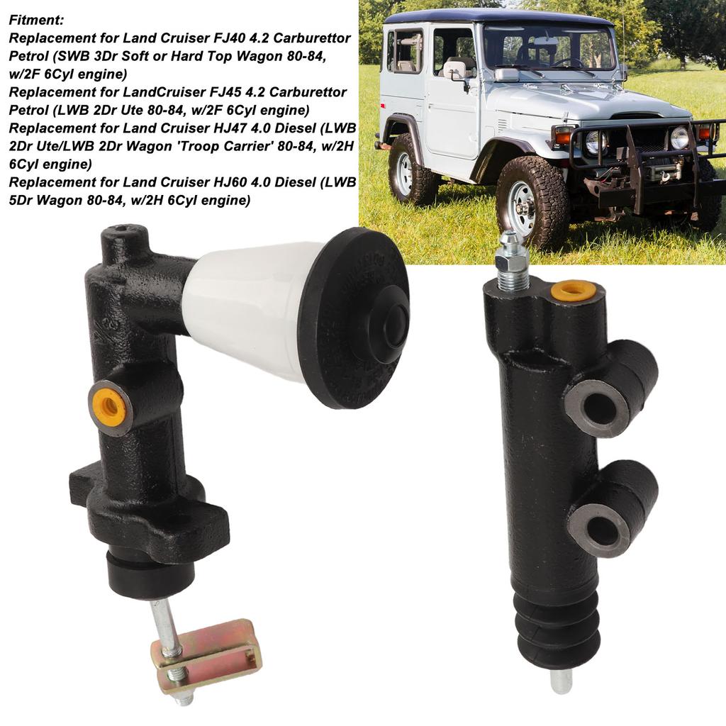 Cylinder  Master Slave Cylinder Set Kit Replacement for  Land Cruiser FJ40 FJ45 HJ47 HJ60 1980 To 1984