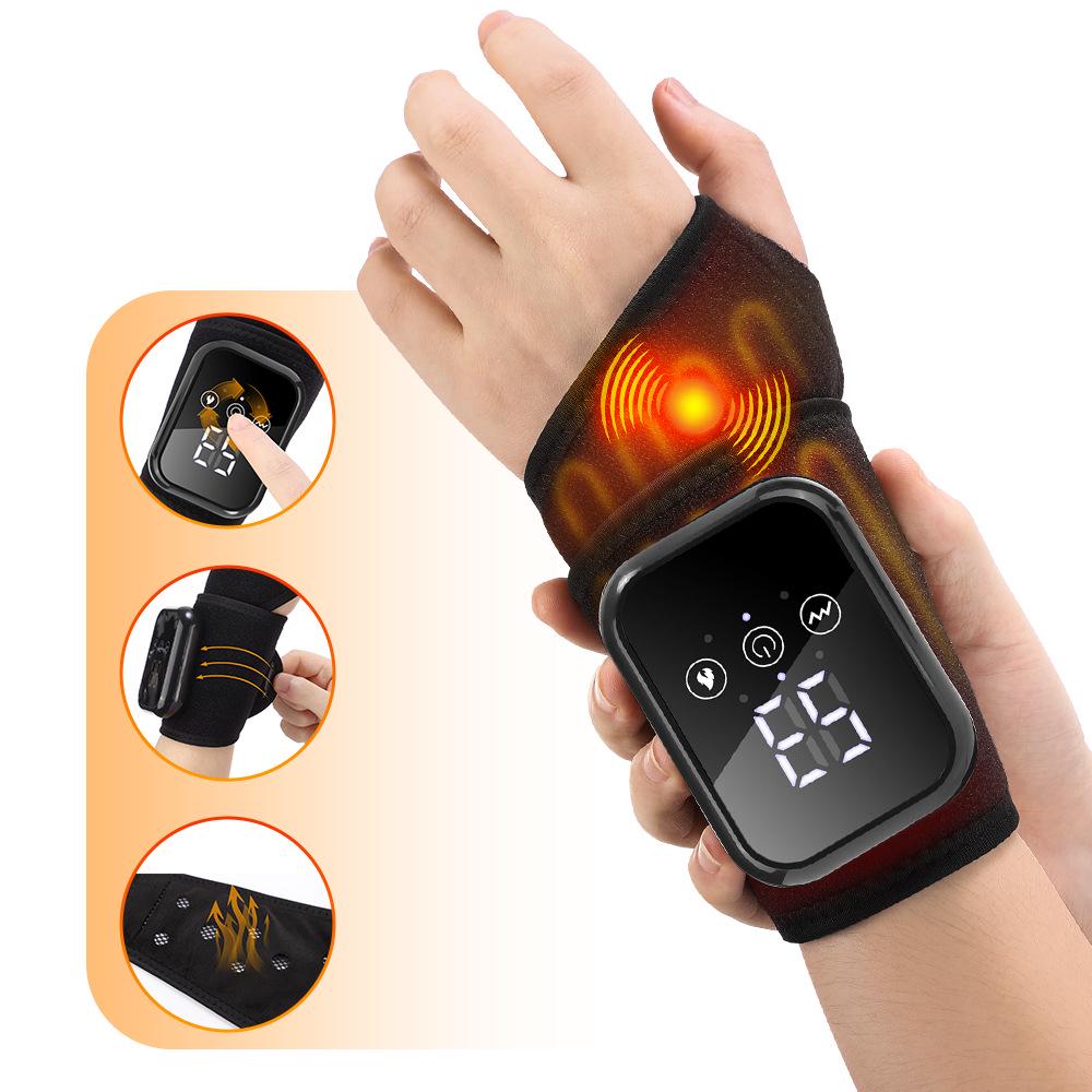 Electric Heating & Vibration Wrist Support Massager with Hot Compress