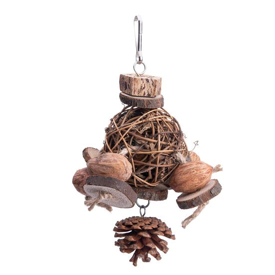 

Игрушка для попугая Тонкая работа Устойчивая к укусам Для стачивания зубов Подвесная Игрушка-кусалка для питомца-попугая Товары для питомцев