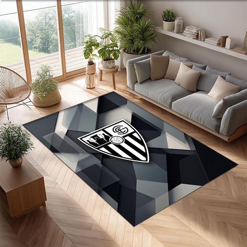 Sevilla FC Soccer Football Pattern Soft Area Rug Non Slip Indoor Floor Carpet Sports Decor Mat for Bedroom
