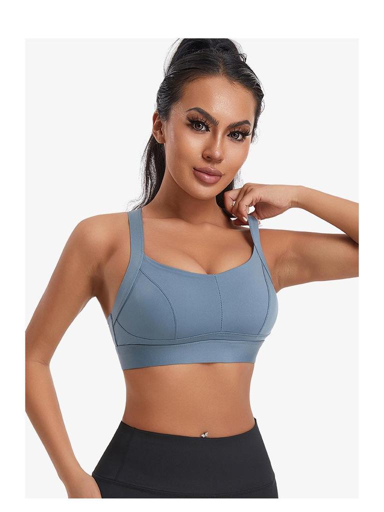 Women's Shockproof Sports Bra for Running and Yoga - Wire-Free, Side Support, Beautiful Back Design