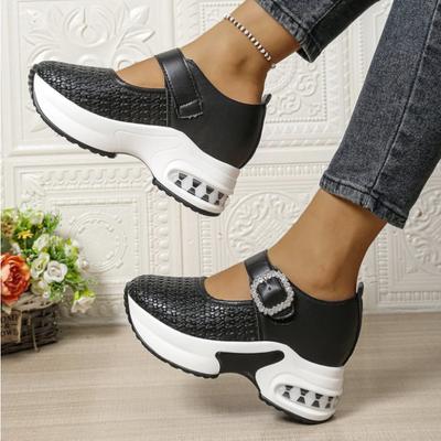 Damen-Sneaker Atmungsaktiv Lässige Plateau-Schuhe Bequem Vulkanisierte Schuhe Leichte Keile Zum Hineinschlüpfen Zapatillas