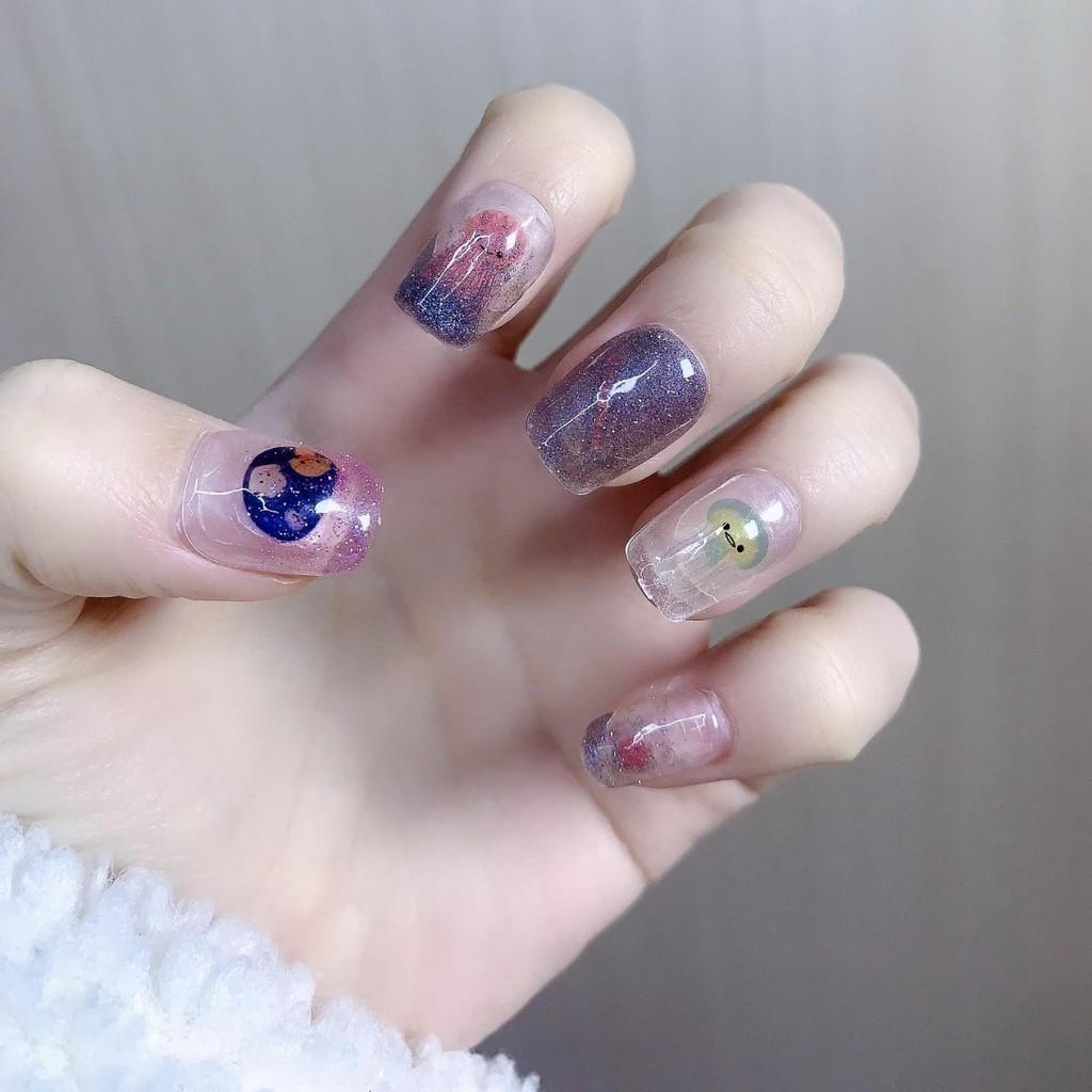 Handmade Nail Pure Color Jewelry Aurora Exotic Jellyfish Cute Cartoon Style