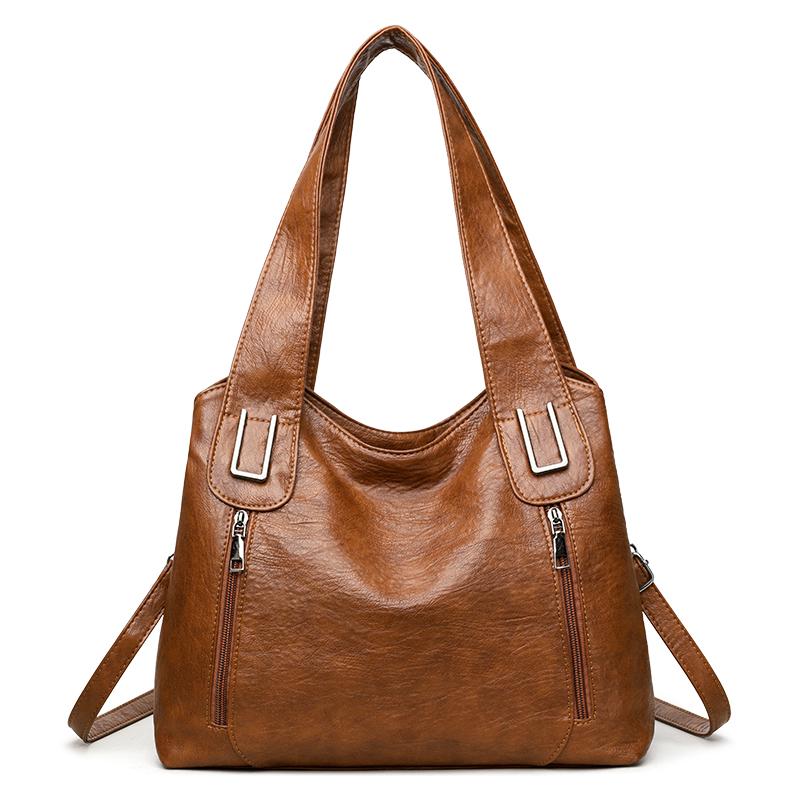 Large Capacity Tote Bag Women's Shoulder Bag Commuter Crossbody Bag Soft Leather Underarm Bag