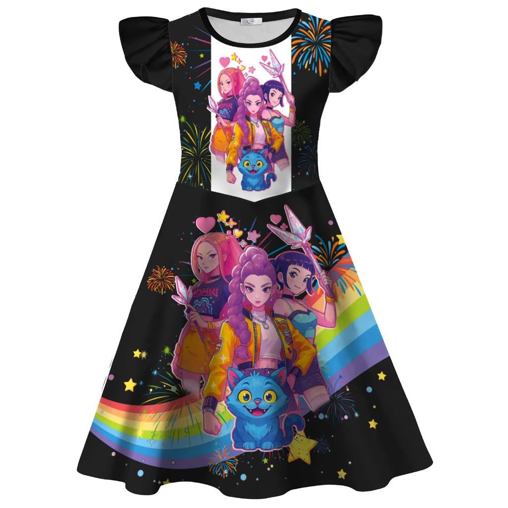 

Детское платье для девочек POP Rumi Zoey Mira с принтом и оборками на рукавах 150cm