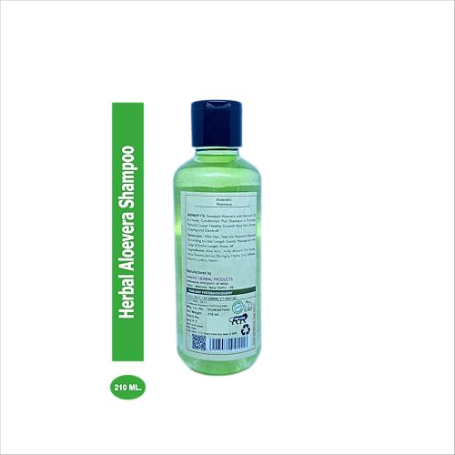 Khadi Natural 100% Herbal Aloe Vera Shampoo – Nourishing & Hydrating Hair Cleanser for Soft, Silky Hair, Controls Dandruff & Scalp Itch, Sulfate &