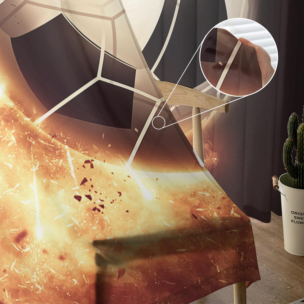 Flame Football Shooting Sport Athletics Tulle Curtain Voile Transparent for Bedroom Living Room Kitchen Sheer Window Curtains