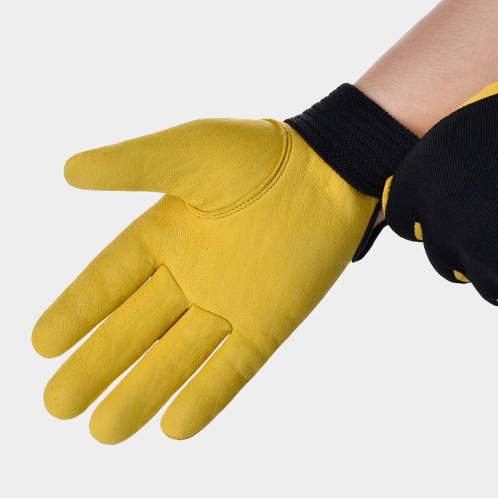 Thickened Leather Work Gloves Wear-Resistant Safety Gloves Practical Industrial Gloves Garden Work