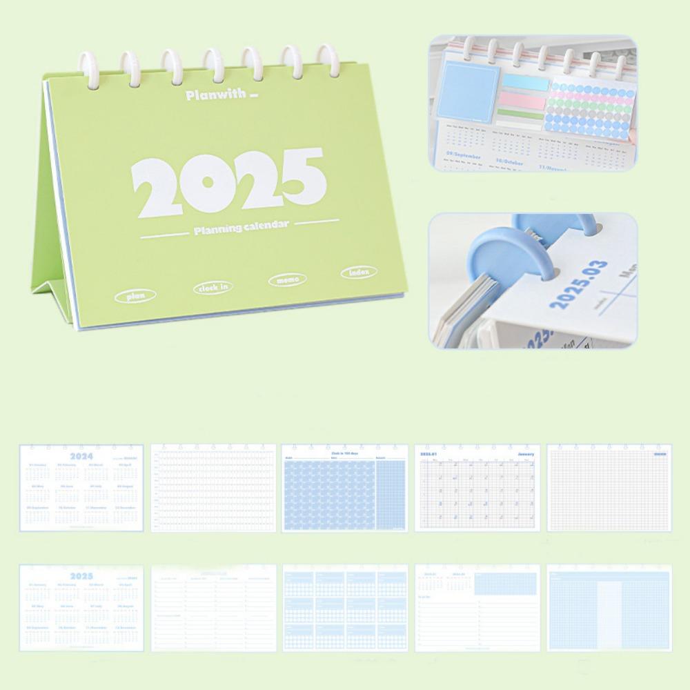 Standing Flip Learning Plan Desk Calendar Spiral Agenda Organizer 2025 Desk Calendar  Gifts