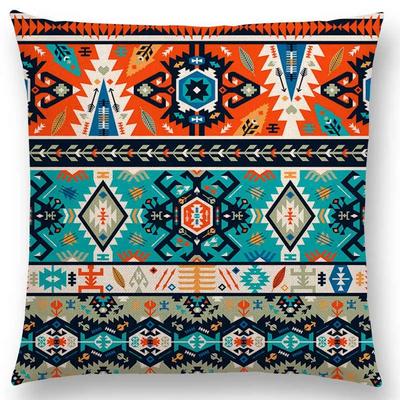 Colorful Seamless Aztec Decorative Prints Sofa Throw Pillow Case Fancy Abstract Geometric Vector Pattern Tribal Cushion Cover