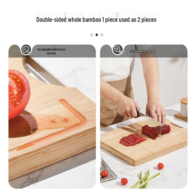 COOKER KING Natural Thickened Bamboo Cutting Board