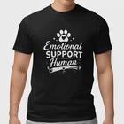 Emotional Support Human Dog Paw Heart Funny 100% Cotton Black T-Shirt XXXL