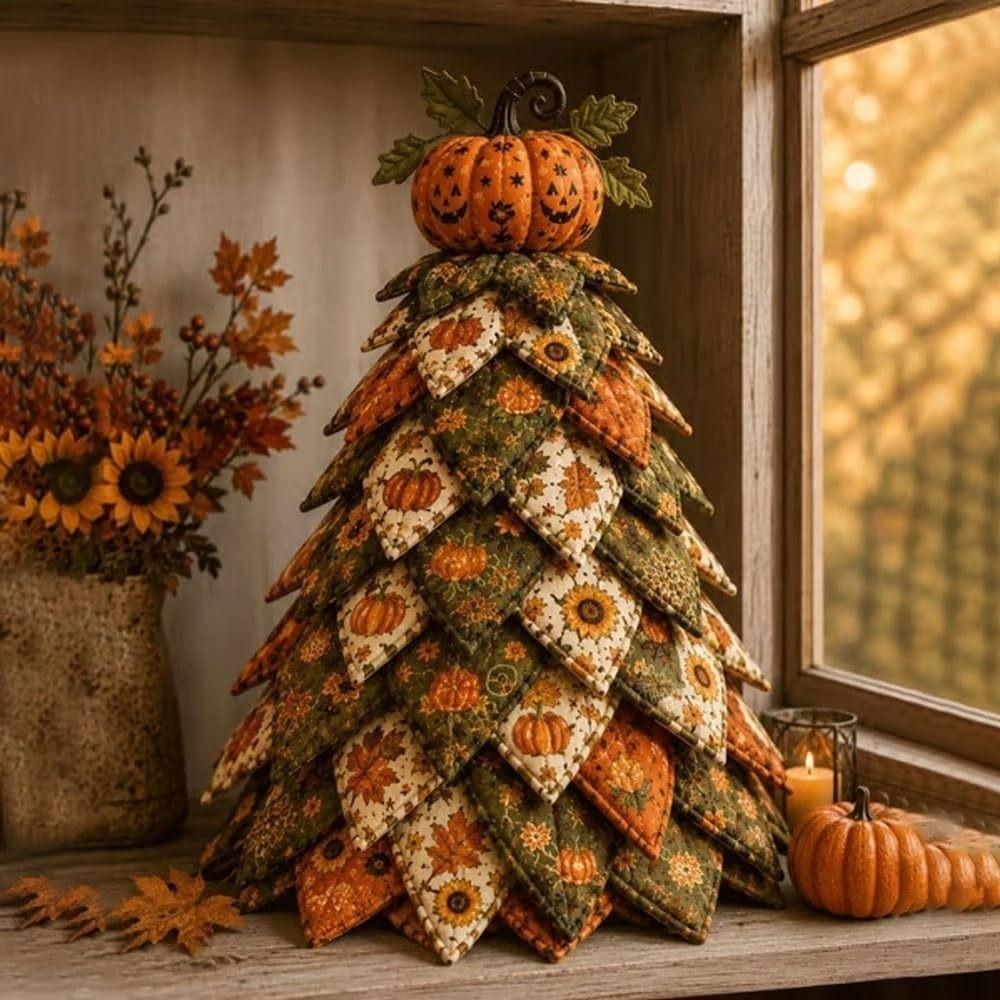 Pumpkin Ghost Halloween Quilted Fabric Tree Kit Hand Sewing Festival Tree Halloween Party