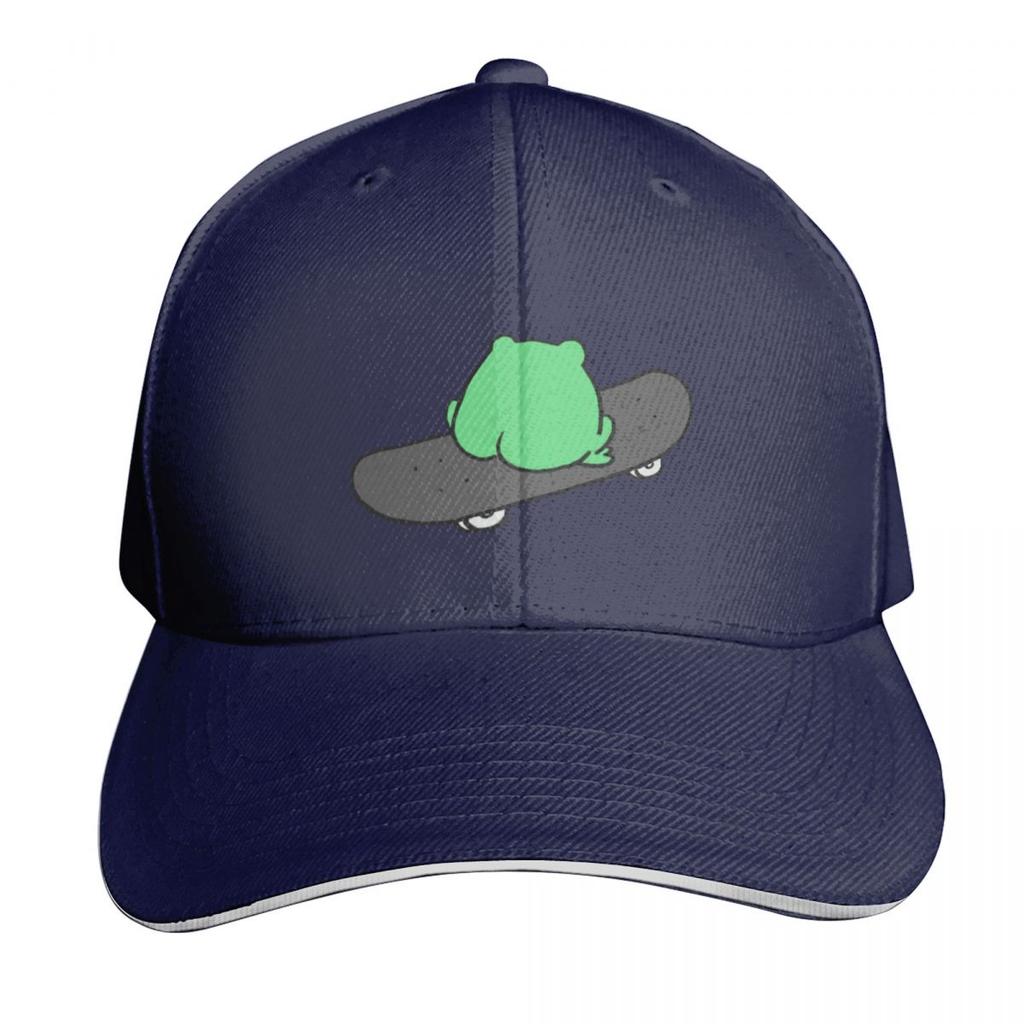 Frog On Skateboard Back View Baseball Cap Golf Hat Unisex Sun Hat Hat Unisex For The Sun Party For Unisex Womens