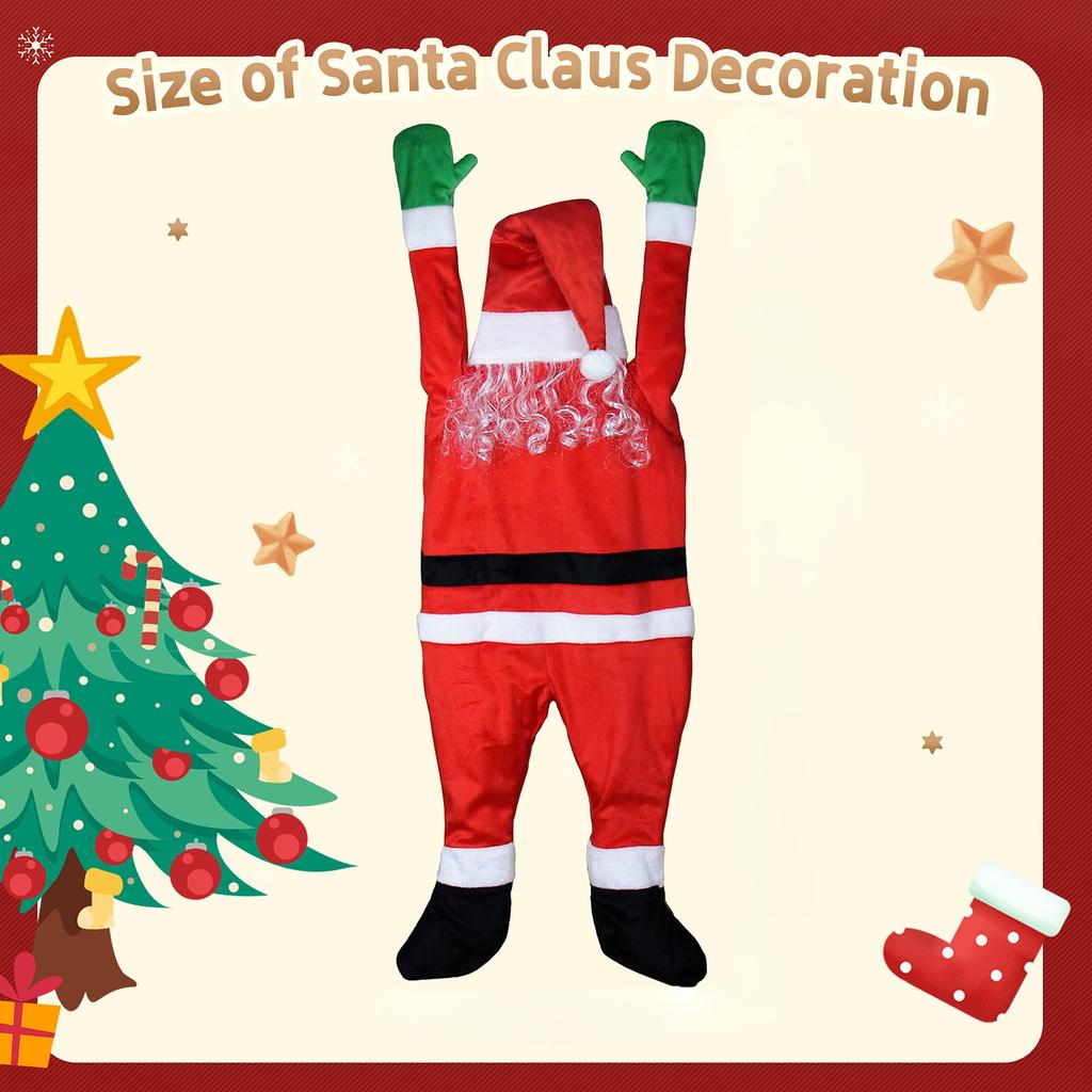 2026 Merry Christmas Gift Holiday Decoration Hanging Santa Claus Plush Suit Climbing Window Balcony Roof Chimney Hanging