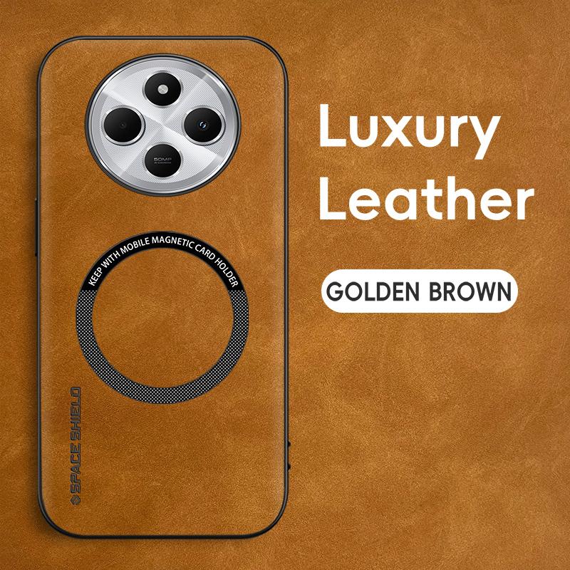 

Магнитный ретро кожаный мягкий чехол для Xiaomi Redmi 14C Poco C75 PocoC75 Беспроводная зарядка Чехол для телефона For Poco C75