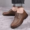 Fashion Thick Sole Plain Work Men's Leather Shoes Lace Up Oxfords Social Footwear Offer Classic Original Summer Sale Pu Male Casual Shoe