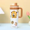 Water Bottle Cartoon Bingba Cup Stainless Steel Thermos Cup Straw Cup Large Capacity Handle Water Cup