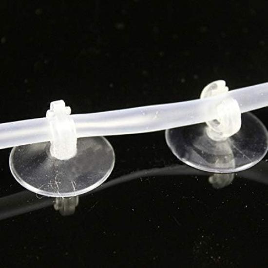 10Pcs Aquarium Suction Cup Clips Set, Fish Tank Air Line Holder, Clear Plastic for Glass Fish Supples
