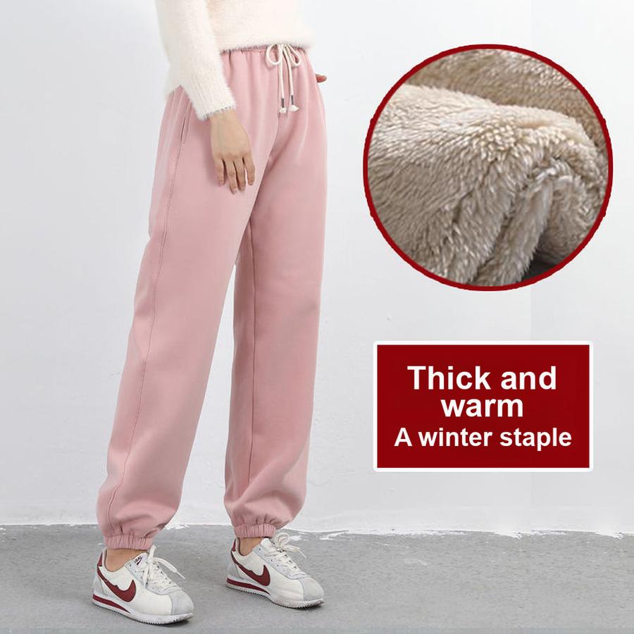 

Зимние флисовые джоггеры женские широкие брюки свободного кроя больших размеров толстые дутые штаны уличные спортивные штаны S