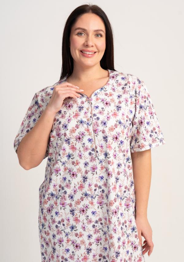 Women's Nightgown 4XL Vienetta Cotton Short Sleeve For Summer Nice