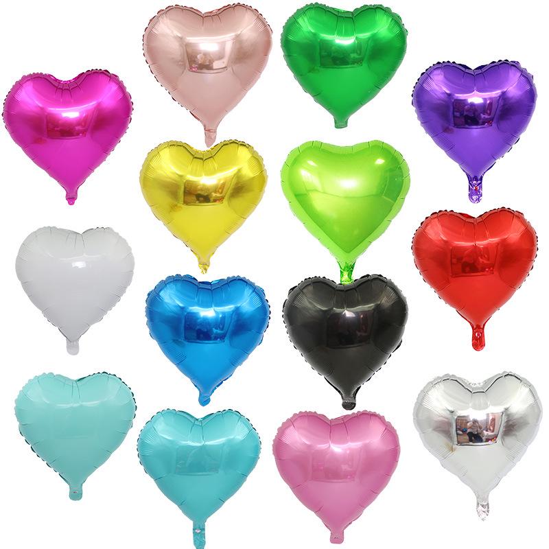 18-inch Heart-shaped Love Aluminum Film Balloons for Wedding and Party Decorations