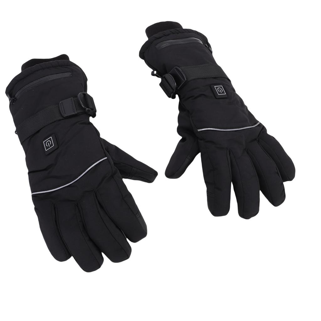 Heated Gloves for Men Women PU Nylon 3 Settings Rechargeable Touchscreen Hand Warmer Electric Heating Gloves with 2