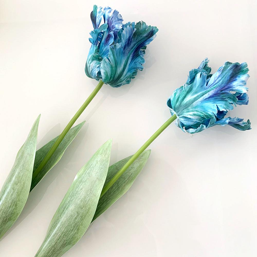 Luxury 3D Parrot Tulip Branch 1PC Real Touch Artificial Flowers for Wedding Fake Tulips Bridal DIY Bouquet Living Room Ornaments