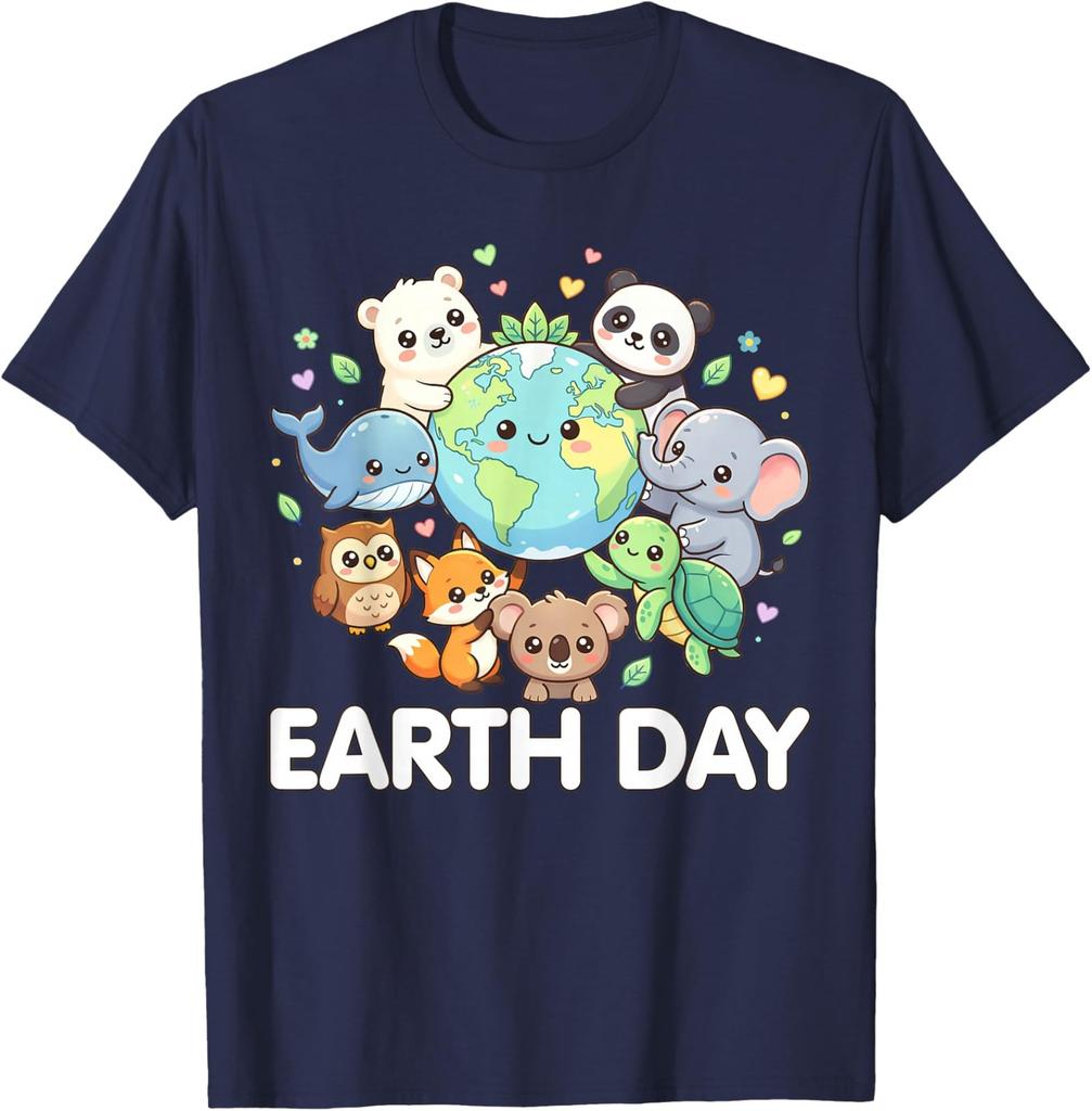 Happy Earth Day Save Planet Cute Animal Earth Day Unisex T-Shirt